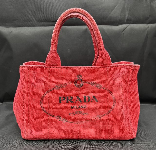 PRADA プラダ カナパ レッド プラダ カナパ ミニ レッド 1BG439 キャンバス レディース バッグ