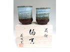 萩焼　夫婦湯呑　湯呑茶碗　湯碗　茶器 栞付 共箱あり　未使用保管品の詳細ページを開く