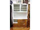 松田家具 キッチンボード 食器棚 W120cm 曇りガラス スライド扉 木目調 ナチュラルブラウン の詳細ページを開く