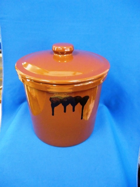 常滑焼 久松 切立蓋付 かめ 甕 4号 約7,2L 中古美品