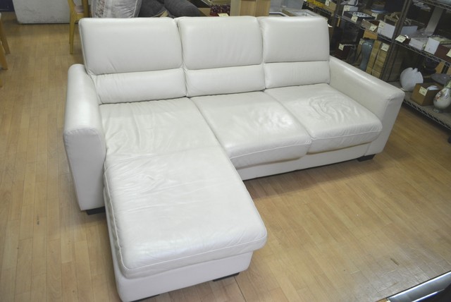大塚家具 IDC 本革カウチソファー USED
