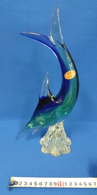 ベネチアンガラス ムラーノガラス カジキマグロ オブジェ イタリア イタリア ベネチアンガラス ムラーノ カジキ 置物 （ ガラス製品）の