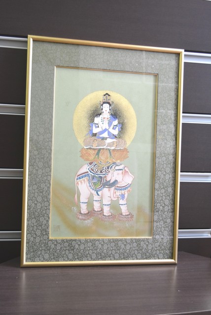 仏画　象　普賢菩薩　中古美品