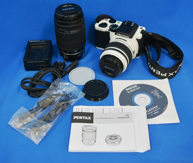 PENTAX K-01 デジタル一眼レフ 本体 ホワイト 可動品+レンズ2本/smc