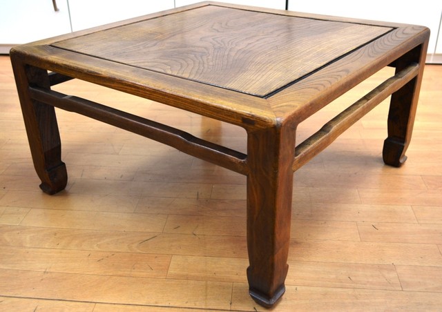 唐木 和室 小さ目 木製 座卓 ローテーブル 座敷テーブル 正方形 四角 