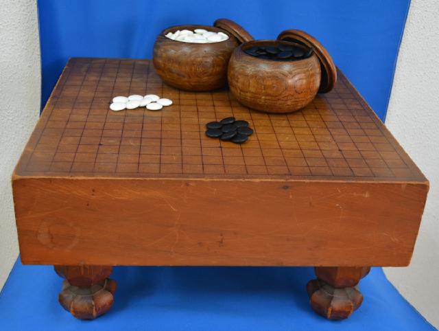 中古 囲碁の碁石と木製 碁笥 - テーブルゲーム/ホビー