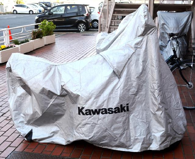 KAWASAKI カワサキ純正 防炎素材 バイクドレス 車体カバー バイクカバー シルバー サイズ：