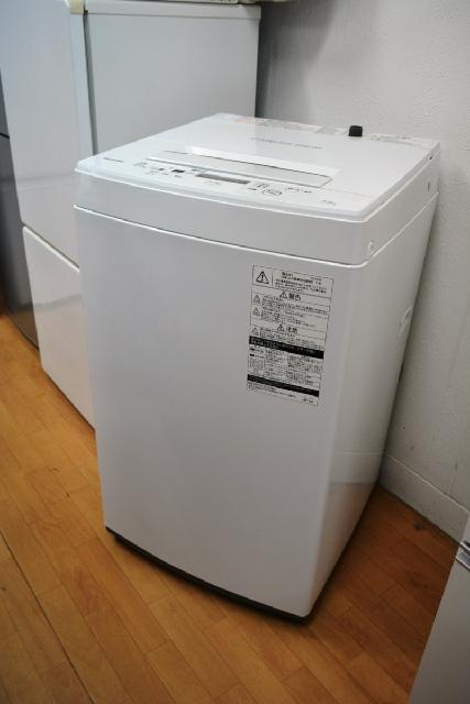 美品 TOSHIBA 東芝 全自動洗濯機 AW-45M7 4.5Kg 2019年製 槽洗浄 ステンレ