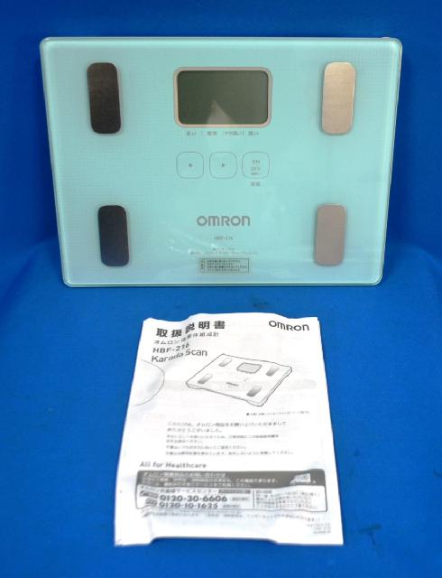 omron オムロン コンパクト 体重計 体組成計 HBF-216 ブルー 箱