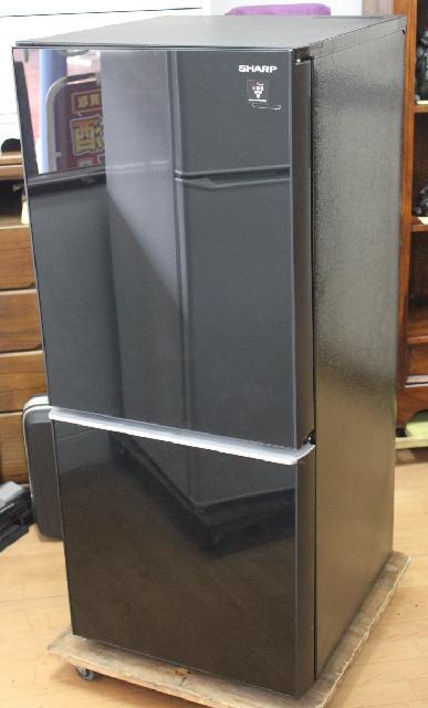 SHARP 2ドア冷蔵庫 SJ-GD14F-B ブラック 2020年製 除菌機能 どっちもドア 黒 