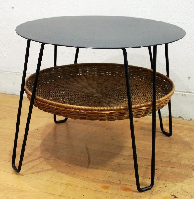 【美品】IDEE WALLABY LOW TABLE ROUND Black ブラック スチール×ラ