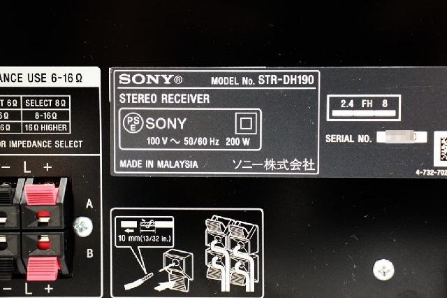 SONY ソニー ステレオインテグレートアンプ STR-DH190 （ アンプ