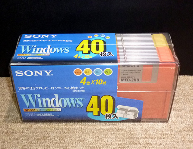 ソニー DOS/Vフォーマット済 3.5インチフロッピーディスク 2HD 40枚 未開封