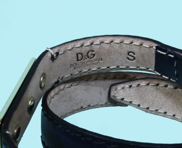 【高額買取No.1への挑戦！モノパーク】ドルガバ D&G レザーブレスレット ネイビー