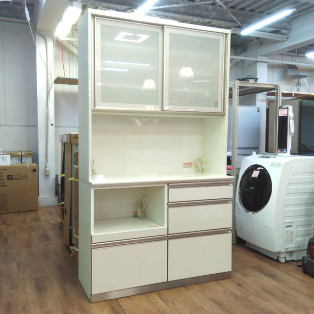 綾野製作所 食器棚 幅100 カップボード キッチンボード - 食器棚 