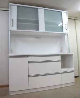 食器棚　※引き取り価格10,000円 幅80cm] 食器棚 国産 完成品 キッチン収納 木製【玄関渡し】【超大型