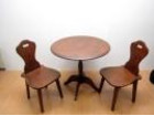 アンティーク調・木製【円形テーブル・椅子2脚】セットの詳細ページを開く