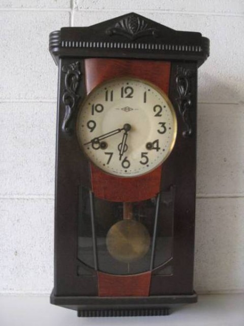 昭和レトロ 古時計 柱時計 ネジ巻き式 TAKEDA CLOCK