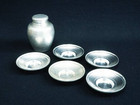 錫製 上錫 乾茂號造 茶葉入 茶筒 茶壺 茶托 六点 総重量964gの詳細ページを開く