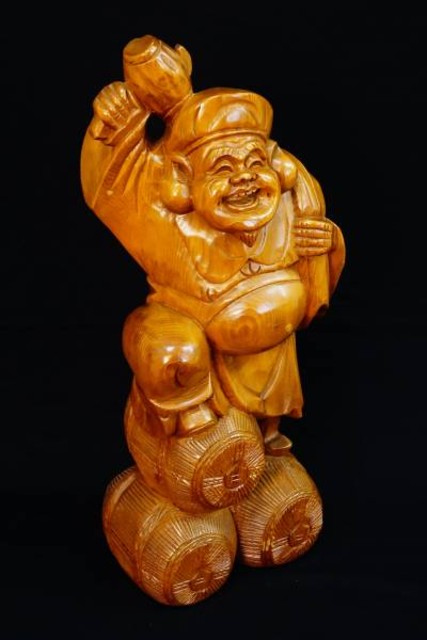 七福神 大黒天 木彫 置物 木製 彫刻 53.5cm