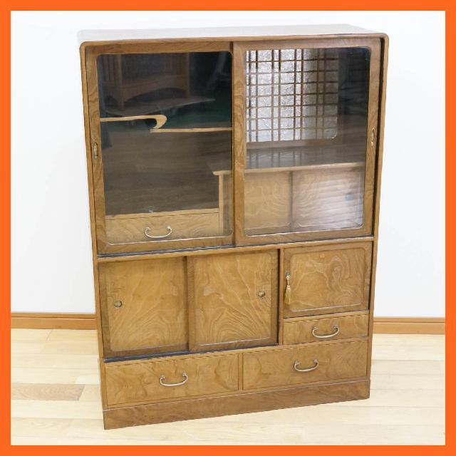 レトロ家具 茶箪笥 茶棚 飾り棚 違い棚 収納 茶道具