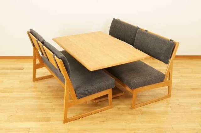 ダイニングセット 昇降テーブル ベンチチェア 家具4人用