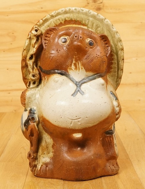 信楽焼 狸/たぬき 置物 八相縁起 約40cm 国産陶磁器