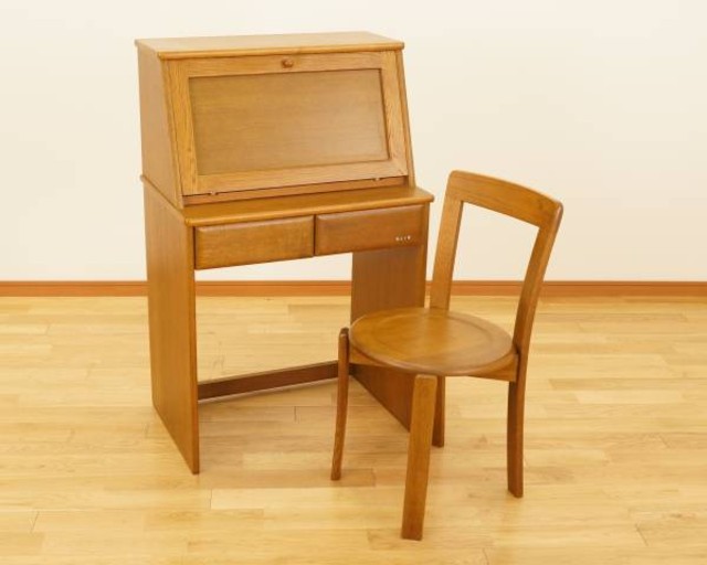 浜本工芸 ライティングビューロー チェア机＆椅子セット （ 机）の買取