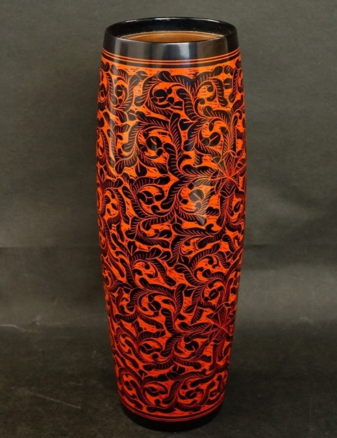 讃岐特産 香川漆器 美術漆器 蒟醤(きんま) 菓子鉢 W 讃岐特産 香川漆器