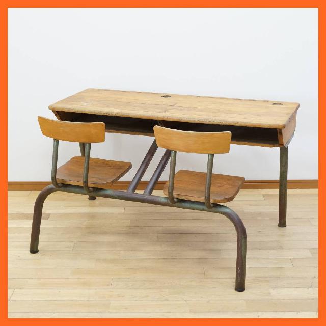 【値引中】レトロスクールデスク＆チェア 値引中】レトロスクールデスク＆チェア