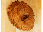 木彫り猛虎 顔 木製 彫刻 一木造 壁掛飾りの詳細ページを開く