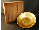 平安象彦 菓子鉢 金皿 菓子器 共箱の詳細ページを開く