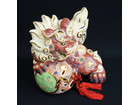 九谷焼 八幡窯 色絵金彩 玉乗り獅子 赤唐獅子 置物の詳細ページを開く