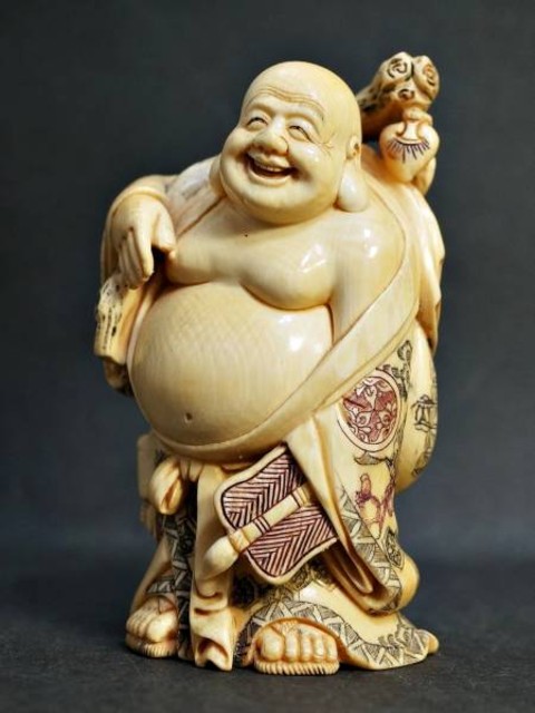 本象牙 彩色布袋像
