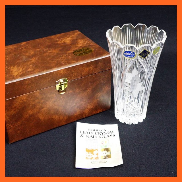 BOHEMIA/ボヘミア クリスタルガラス フラワーベース 花瓶