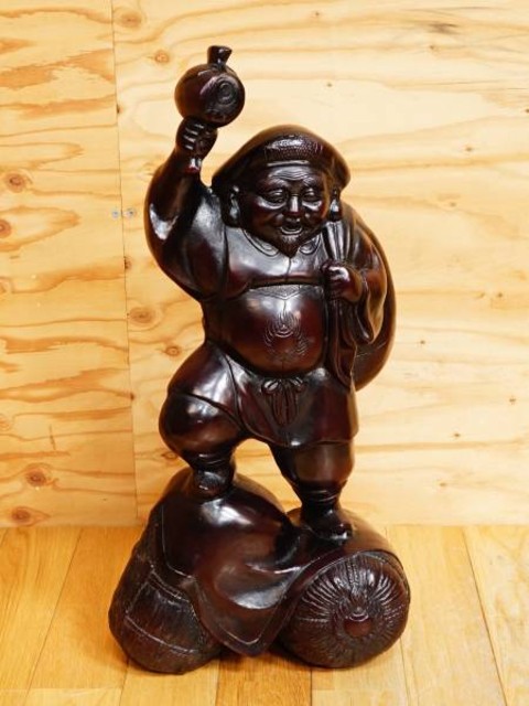 七福神 大黒天 鉄像 彫刻 鉄製 置物 高さ60cm