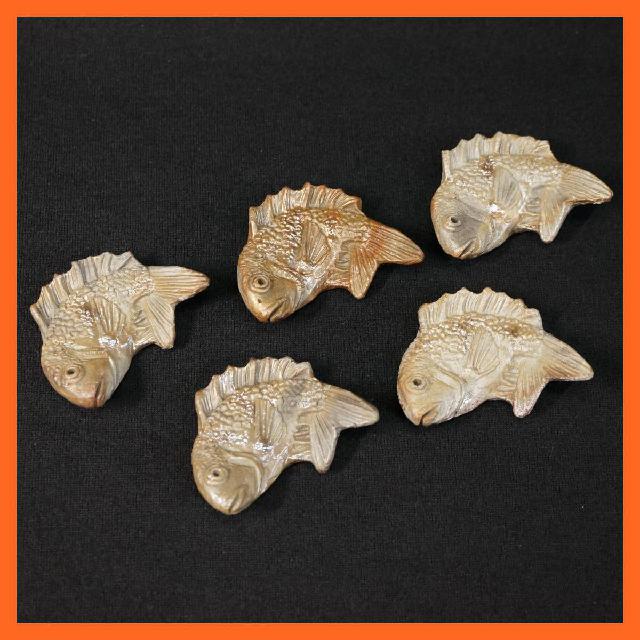 備前焼 木村玉舟作 鯛 タイ 魚 箸置き 縁起物 5点セット 箸休め 5客