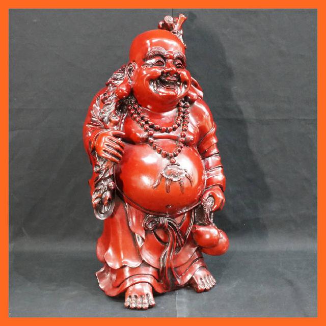 縁起置物 木彫り 布袋尊像 黄金袋 置物 高さ約63.0? 彫刻 七福神 縁起置物 木彫り 布袋尊像 黄金袋 置物 高さ約63.0? 彫刻 七福神