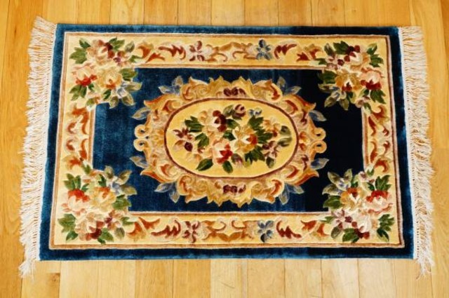 玄関マット 花模様 絨毯 玄関ラグ 62×104cm