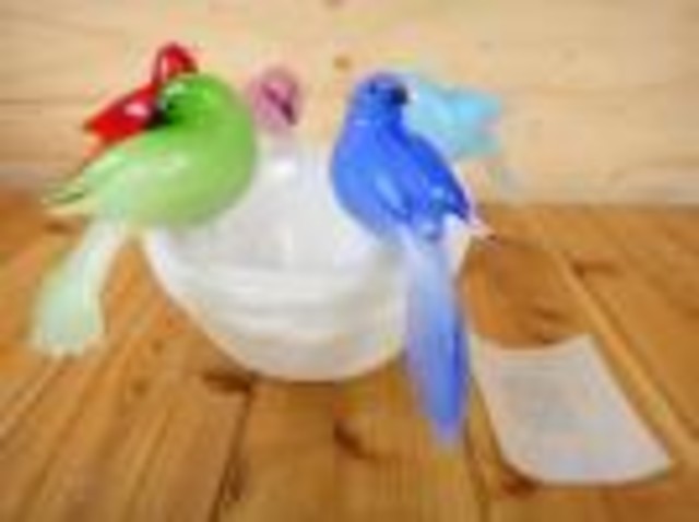 ムラノグラス 水鳥水盆
