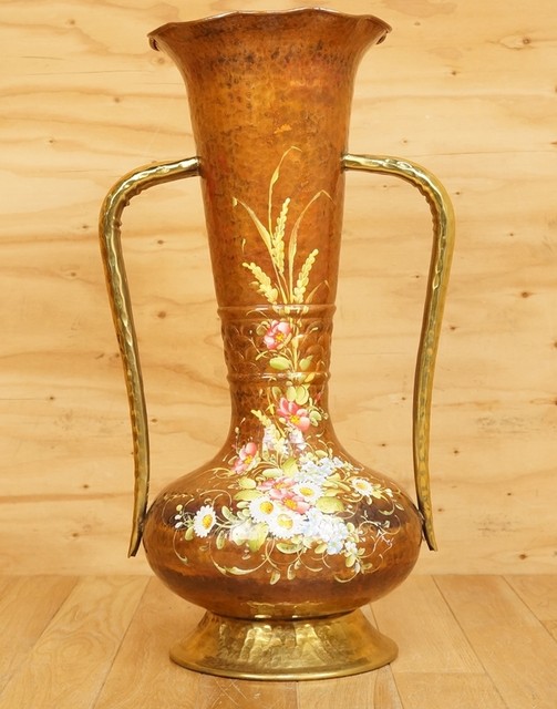 イタリア製 Pagan Giuseppe 花模様 大型 花瓶