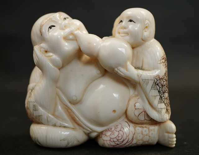 初出 本象牙保証 極上細密彫 正光造 142g 美術品・絵画