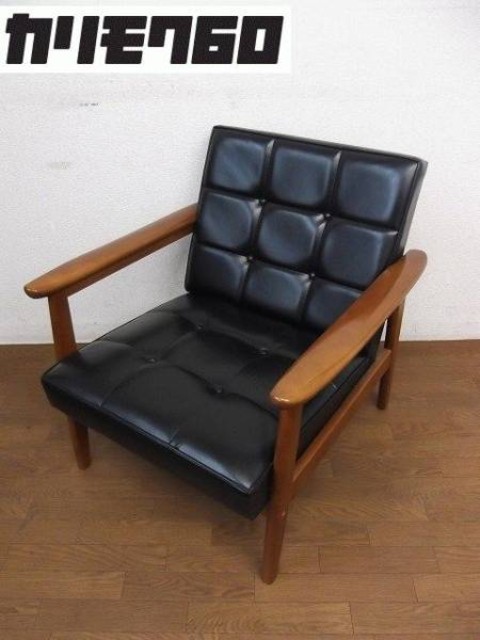 【良品】カリモク　60Kチェア　ブラック　ソファ カリモク60 Kチェア 1シーター ブラックブラック［W36140BB