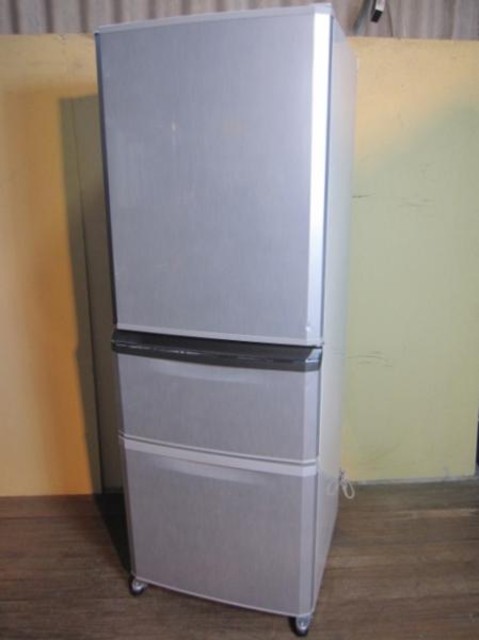 三菱 335L 3ドア冷凍冷蔵庫 MR-C34S-S 11年製 自動製氷 （ 冷蔵庫