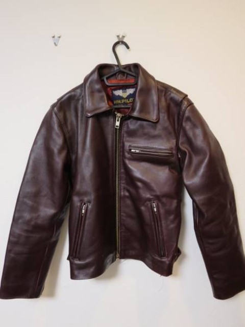 HN.PILOT☆シングル☆ライダース レザー☆赤茶 （ メンズジャケット