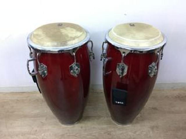 TOCA コンガ ペア 打楽器 木製 レッド 中古 パーカッション 中古】toca コンガ kaman ペア パーカッション 打楽器【直引き可