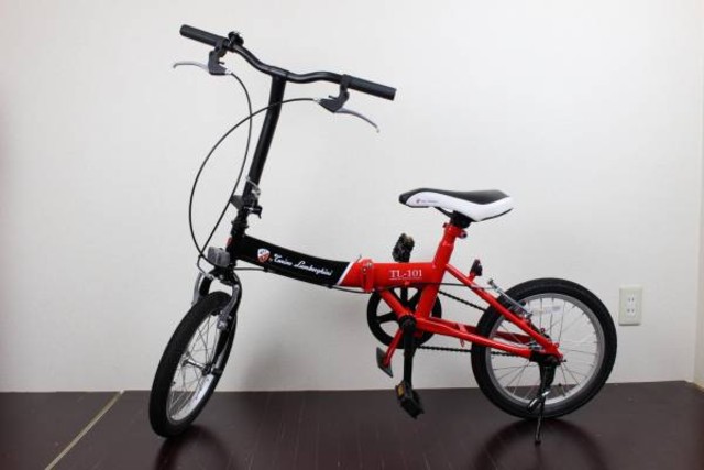 ランボルギーニ 折り畳み自転車 TL-101 赤×黒 16インチ
