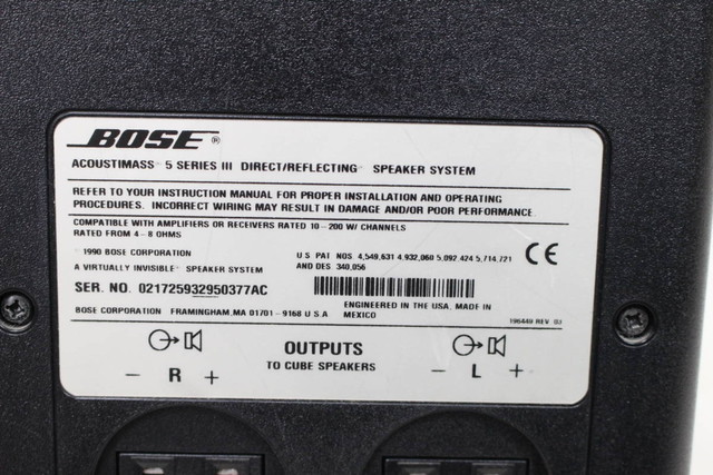 BOSE/ボーズ Acoustimass 5 Series III スピーカーシステム ウーファー