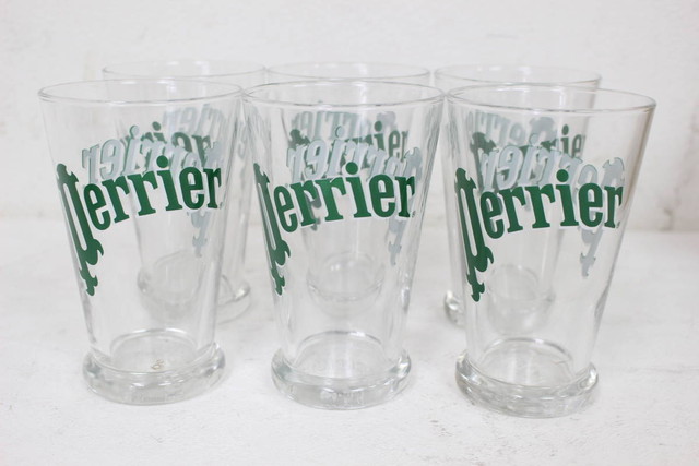 Perrier/ペリエ/グラス/6個セット/ノベルティ/カフェ/アンティーク 非売品