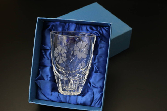 DRESDEN KRISTALL 花器 花瓶 BOHEMIA LEAD CLYSTAL ３個セット 